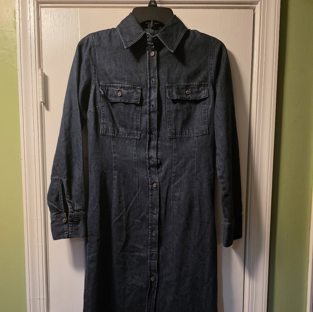BNWT Zara Dark Denim Long Sleeve Dress
